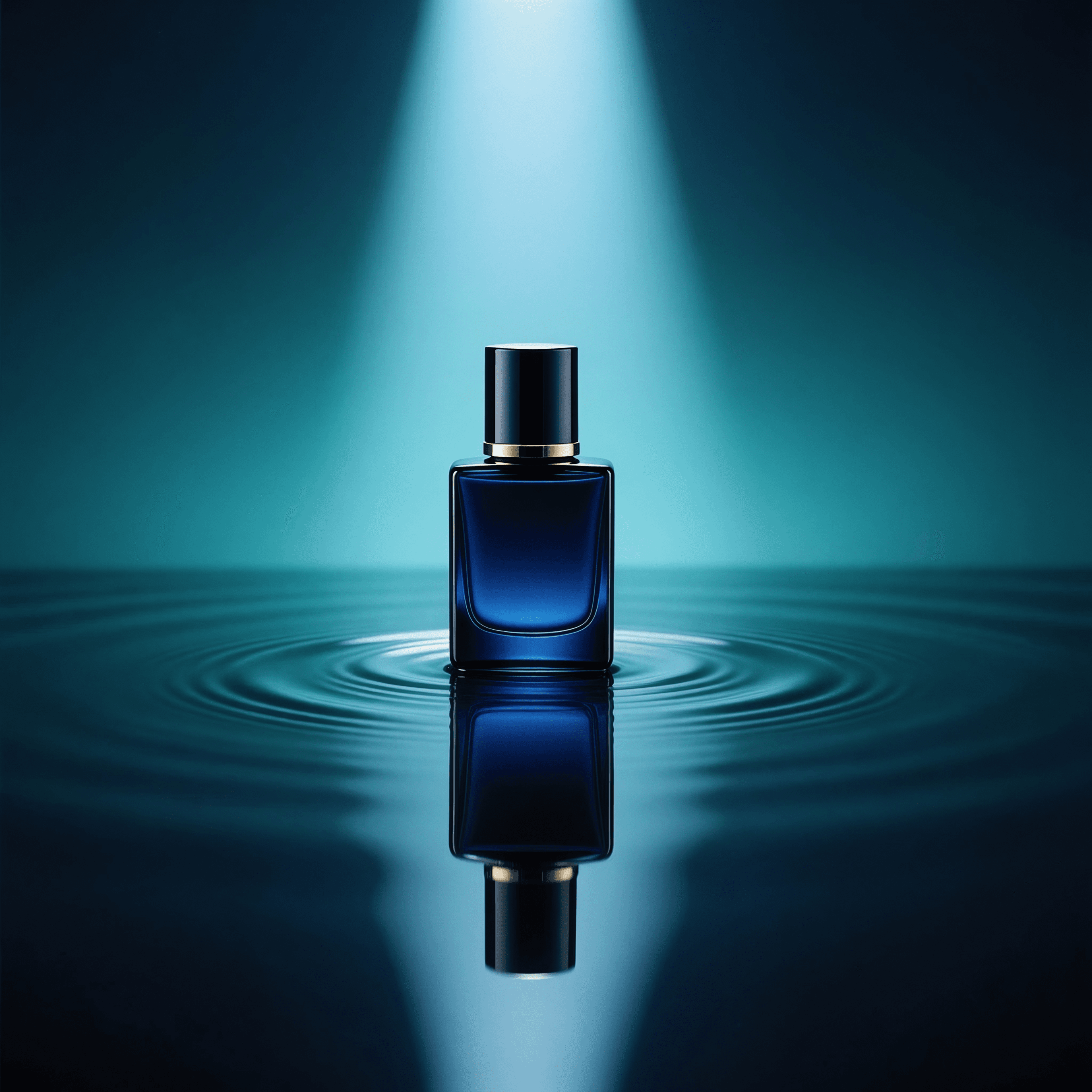 Rose-gold perfume in airy pink studio light